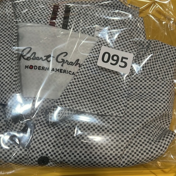 Robert Graham XL TG Speckled Black Pattern Dress Button Front Shirt Lux - Picture 9 of 9